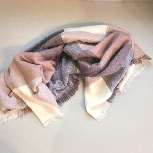 Pink & Grey Plaid Scarf